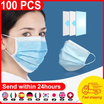 100PCS Disposable Face Mask safety Anti-dust 3 layer Filter Mask Meltblown Non-woven Disposable Masks Earloop Masks For Adult
100PCS Disposable Face Mask safety Anti-dust 3 layer Filter Mask Meltblown Non-woven Disposable Masks Earloop Masks For Adult