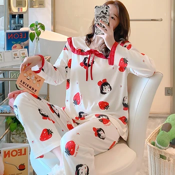 womens Pajamas Set Autumn Winter Thicken Cotton Pyjamas Women Cartoon Pijama Pattern Pajamas Set Thin Pijama Mujer Sleepwear 
womens Pajamas Set Autumn Winter Thicken Cotton Pyjamas Women Cartoon Pijama Pattern Pajamas Set Thin Pijama Mujer Sleepwear