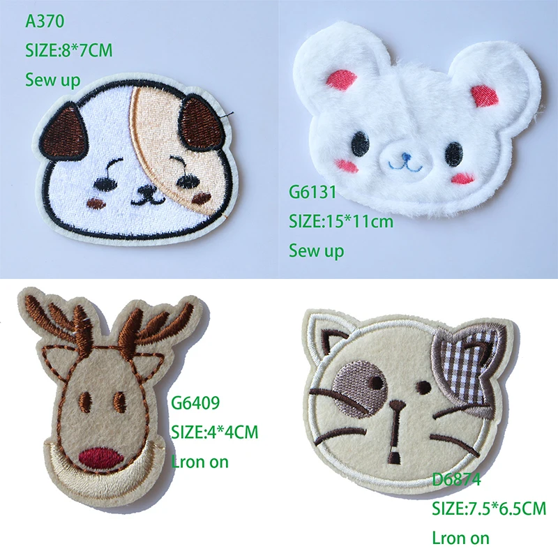 3D Colorful Dog Cat Deer Bear head Patch for Clothing Iron on Embroidered Sewing Applique Cute Sew On Fabric Badge DIY Apparel
3D Colorful Dog Cat Deer Bear head Patch for Clothing Iron on Embroidered Sewing Applique Cute Sew On Fabric Badge DIY Apparel