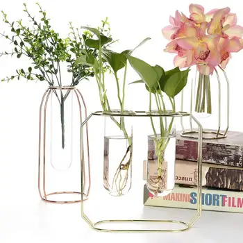 Nordic Metal Stand Test Tube Vase Plant Flower Pot Hydroponic Planter Home Decor Flower Rope Dry Flower Vase DIY Bottle
Nordic Metal Stand Test Tube Vase Plant Flower Pot Hydroponic Planter Home Decor Flower Rope Dry Flower Vase DIY Bottle