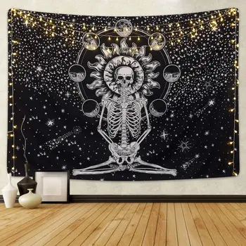 LUCKYYJ Skull Tapestry Meditation Skeleton Tapestry Chakra Tapestry Starry Tapestry Black and White Stars Tapestry for Room
LUCKYYJ Skull Tapestry Meditation Skeleton Tapestry Chakra Tapestry Starry Tapestry Black and White Stars Tapestry for Room