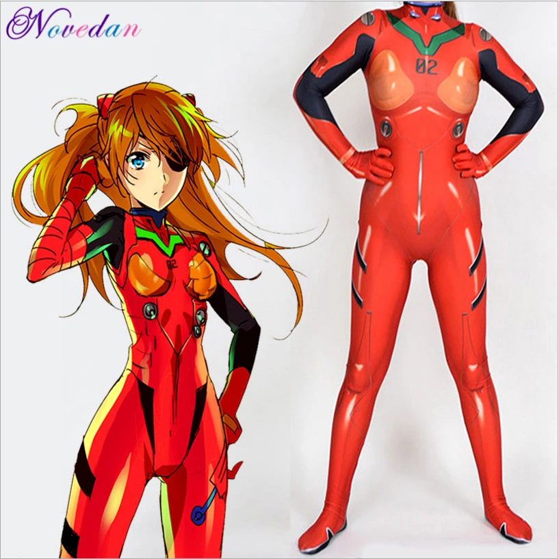 EVA Anime Cosplay Asuka Langley Soryu Ayanami Rei Shinji Ikari Mari Makinami Cosplay Costume Women Anime Bodysuit Zentai Suit EVA Anime Cosplay Asuka Langley Soryu Ayanami Rei Shinji Ikari Mari Makinami Cosplay Costume Women Anime Bodysuit Zentai Suit