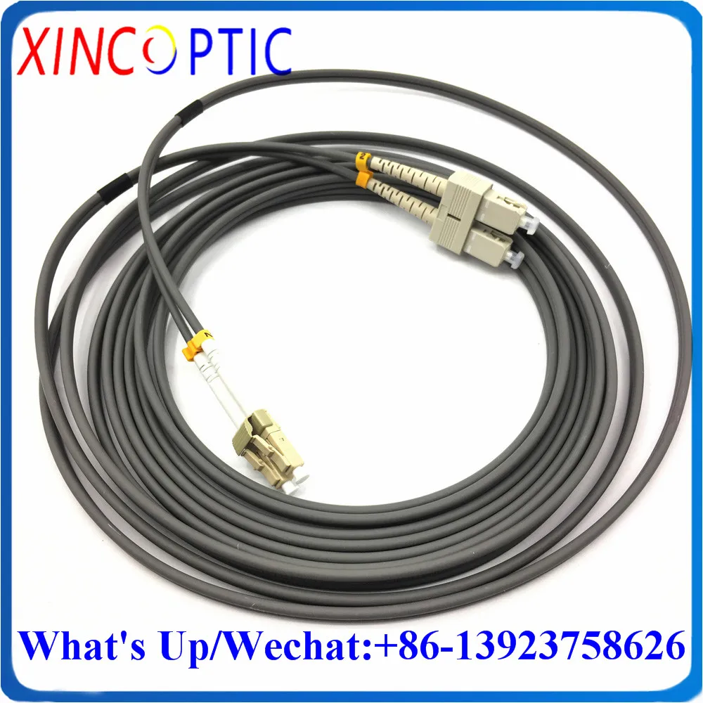 

5Meters LC/UPC-SC//ST/FC/LCUPC MM(50/125),DX,Dia:3.0mm,L:5M,PVC,Gray,Armored Dual-core Duplex Fiber Optic Patch Cord Connector