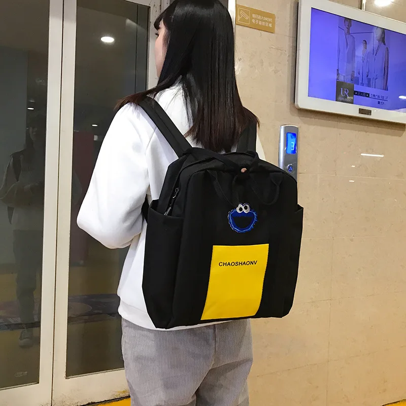 INS School Bag Women's Korean-style Junior High School High School College Student Campus Canvas Backpack Simple Popular Brand L 
INS School Bag Women's Korean-style Junior High School High School College Student Campus Canvas Backpack Simple Popular Brand L
