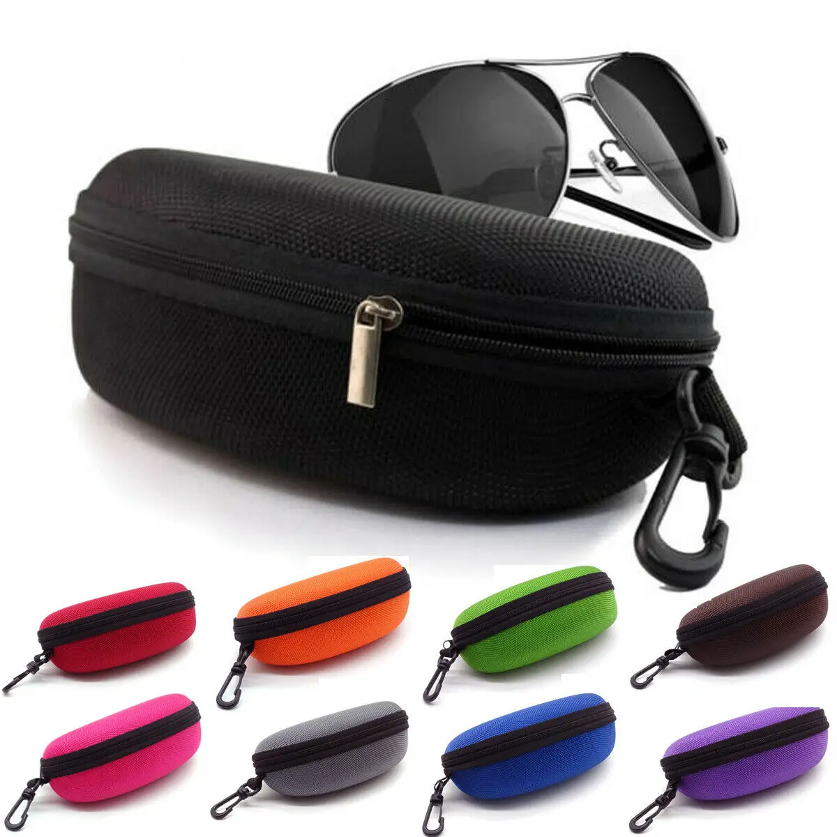 Portable Zipper Eye Glasses Box Sunglasses Clam Shell Hard Eyewear Case Protector Bag Black Blue Gray Red
Portable Zipper Eye Glasses Box Sunglasses Clam Shell Hard Eyewear Case Protector Bag Black Blue Gray Red