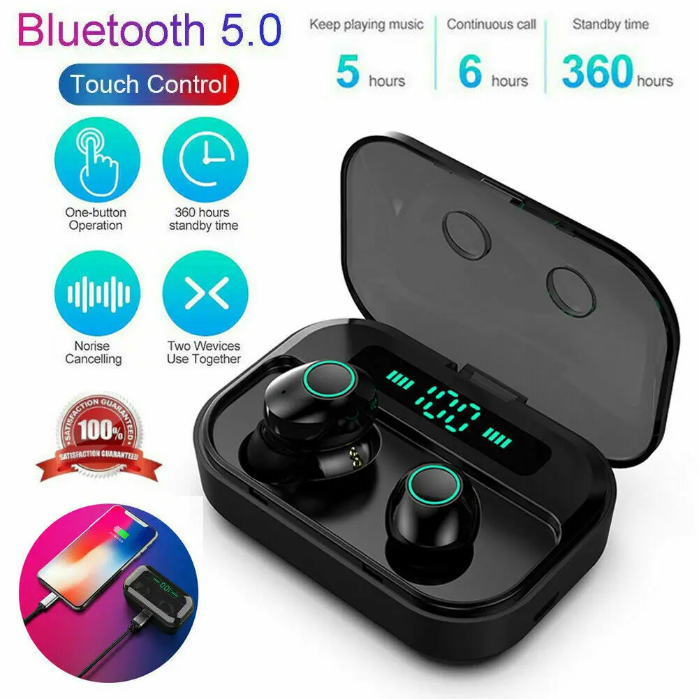 

Sport Stereo Cordless Earbuds Headset with Charging Box 2019 M7 TWS Bluetooth 5.0 Earphone Wireless Headphones Power Display