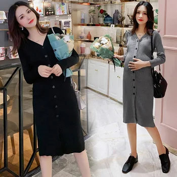 9917# Autumn Winter Knitted Maternity Nursing Dress V Neck Slim Clothes for Pregnant Women Pregnancy Bottoming Sweaters 
9917# Autumn Winter Knitted Maternity Nursing Dress V Neck Slim Clothes for Pregnant Women Pregnancy Bottoming Sweaters