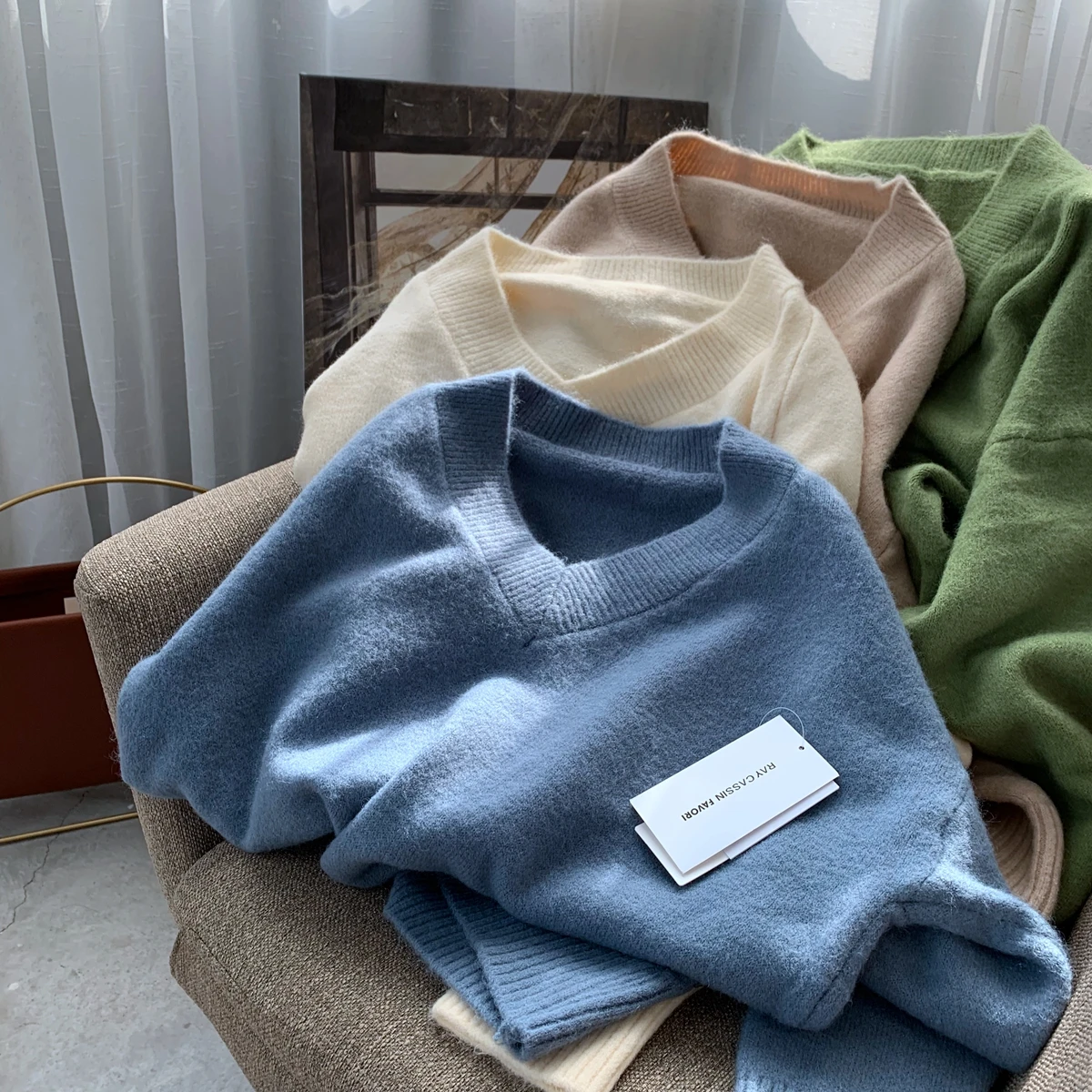 Women's low-cut shirt Overize winter sweater plus size long sleeve 2019 pull femme 
Women's low-cut shirt Overize winter sweater plus size long sleeve 2019 pull femme