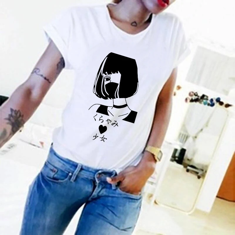 WVIOCE Summer Women T Shirt Casual Girl Printed Shirt Women Round Neck Tops Loose Harajuku White T Shirt Korean Style Clothing
WVIOCE Summer Women T Shirt Casual Girl Printed Shirt Women Round Neck Tops Loose Harajuku White T Shirt Korean Style Clothing