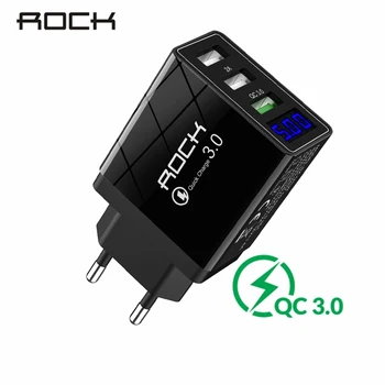 ROCK QC 3.0 30W 3 USB Quick Charging Phone Charger LED Display For iPhone Xiaomi Samsung 3 Ports Fast Wall Adapter Turbo 
ROCK QC 3.0 30W 3 USB Quick Charging Phone Charger LED Display For iPhone Xiaomi Samsung 3 Ports Fast Wall Adapter Turbo