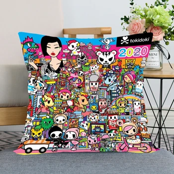 

New Cartoon Funny Tokidoki Pillow Case For Home Decorative Pillows Cover Invisible Zippered Throw PillowCases 40X40,45X45cm