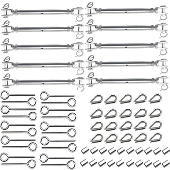 1/8 Cable Railing Kits for Wooden Post 316 Stainless Steel Closed Body Jaw Turnbuckle Pine Lag Screw Eye Screw
1/8 Cable Railing Kits for Wooden Post 316 Stainless Steel Closed Body Jaw Turnbuckle Pine Lag Screw Eye Screw