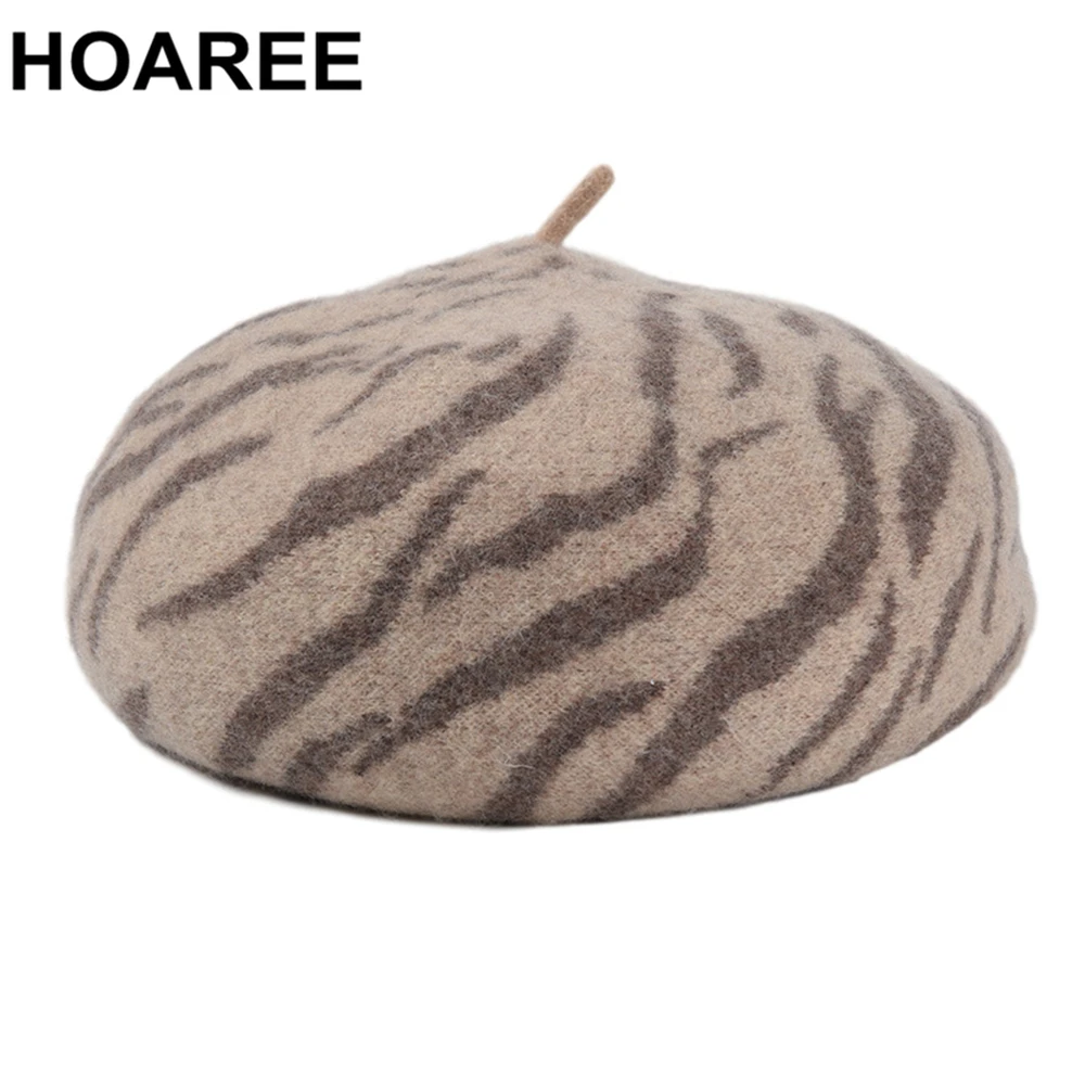 HOAREE Zebra Stripe Korean Autumn and Winter New Berets Capfs for Women Woolen Beret Ladies Artist Hat Female Wool Hat
HOAREE Zebra Stripe Korean Autumn and Winter New Berets Capfs for Women Woolen Beret Ladies Artist Hat Female Wool Hat