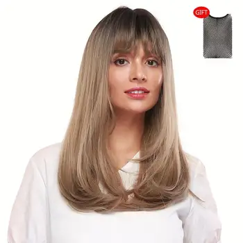 1pcs wig +1pcs hair net Synthetic Mixed golden brown Color Tail Large Curls Hair American Style 
1pcs wig +1pcs hair net Synthetic Mixed golden brown Color Tail Large Curls Hair American Style