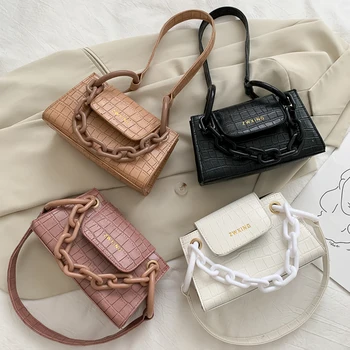 Youth Ladies Simple Versatile Bag Vintage Stone Pattern Women Handbags Circle Ring Chain PU Shoulder Clutches Bags
Youth Ladies Simple Versatile Bag Vintage Stone Pattern Women Handbags Circle Ring Chain PU Shoulder Clutches Bags