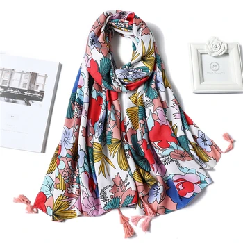 Designer Print Cotton Scarves Women Spring Tassel Shawls and Wraps Lady Muslin Hijab Head Scarf Pashmina Beach Stole
Designer Print Cotton Scarves Women Spring Tassel Shawls and Wraps Lady Muslin Hijab Head Scarf Pashmina Beach Stole