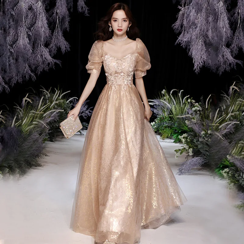 Elegant Square Neck Evening Dresses 2020 Champagne Tulle With Appliques Ball Gown Formal Dress Long Banquet Evening Gowns
Elegant Square Neck Evening Dresses 2020 Champagne Tulle With Appliques Ball Gown Formal Dress Long Banquet Evening Gowns