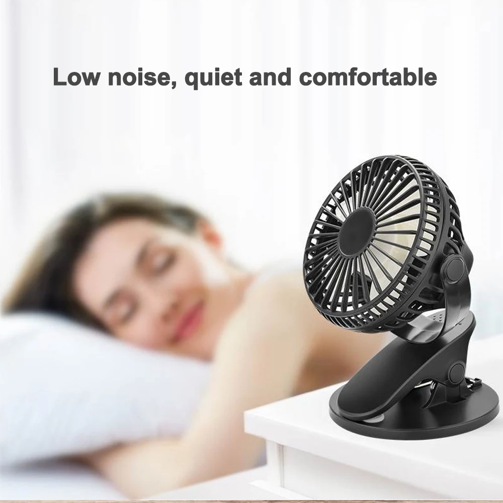 Portable Mute Clip Fan Rechargeable Silent Fan 360-degree Computer Table Fan Home Office Electric Fans Electric Table Fan