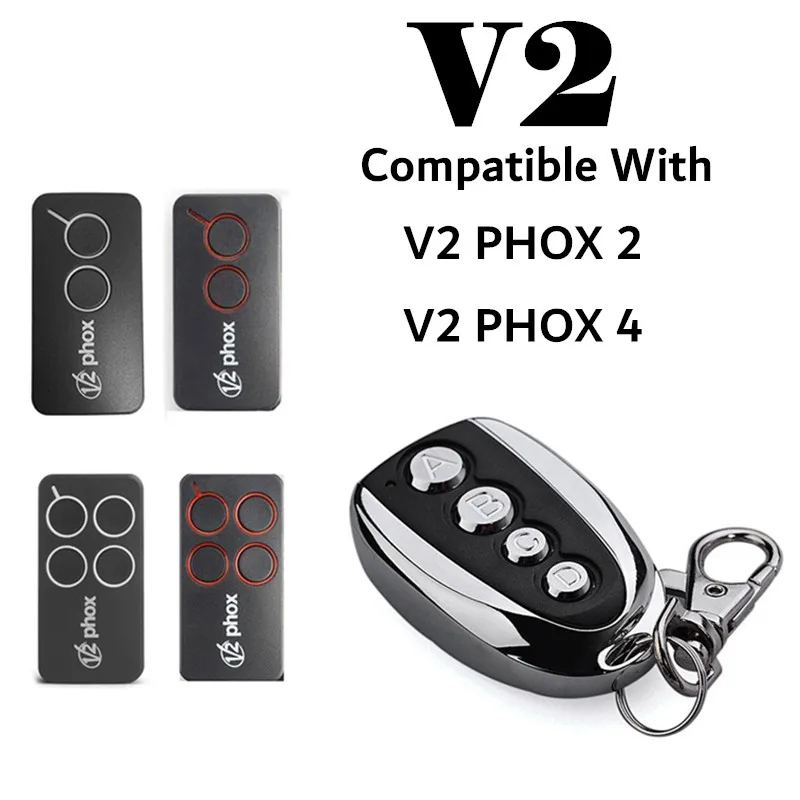 V2 PHOENIX 2 V2 PHOENI 4 Remote Control Replacement V2 garage command handheld transmitter rolling code 433.92mhz
V2 PHOENIX 2 V2 PHOENI 4 Remote Control Replacement V2 garage command handheld transmitter rolling code 433.92mhz