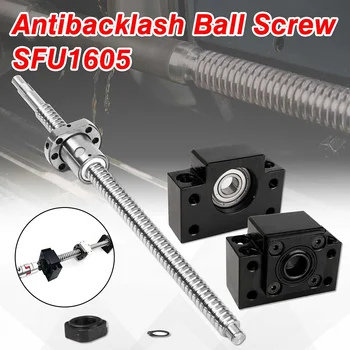 1Set Antibacklash RM1605 360 mm Ball Screw & Nut+BF12/BK12+6.35*10 mm Couplering