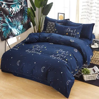 

Moon Star Planet Print Bed Cover Set Kid Boy Girl Duvet Cover Adult Child Bed Sheets And Pillowcases Comforter Bedding Set 61053