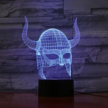 Art Decoration Viking Helmets 3D Lamp 7 Color Led Night Lamps For Kids Touch Led Usb Table Lampara Lampe Baby Nightlight
Art Decoration Viking Helmets 3D Lamp 7 Color Led Night Lamps For Kids Touch Led Usb Table Lampara Lampe Baby Nightlight