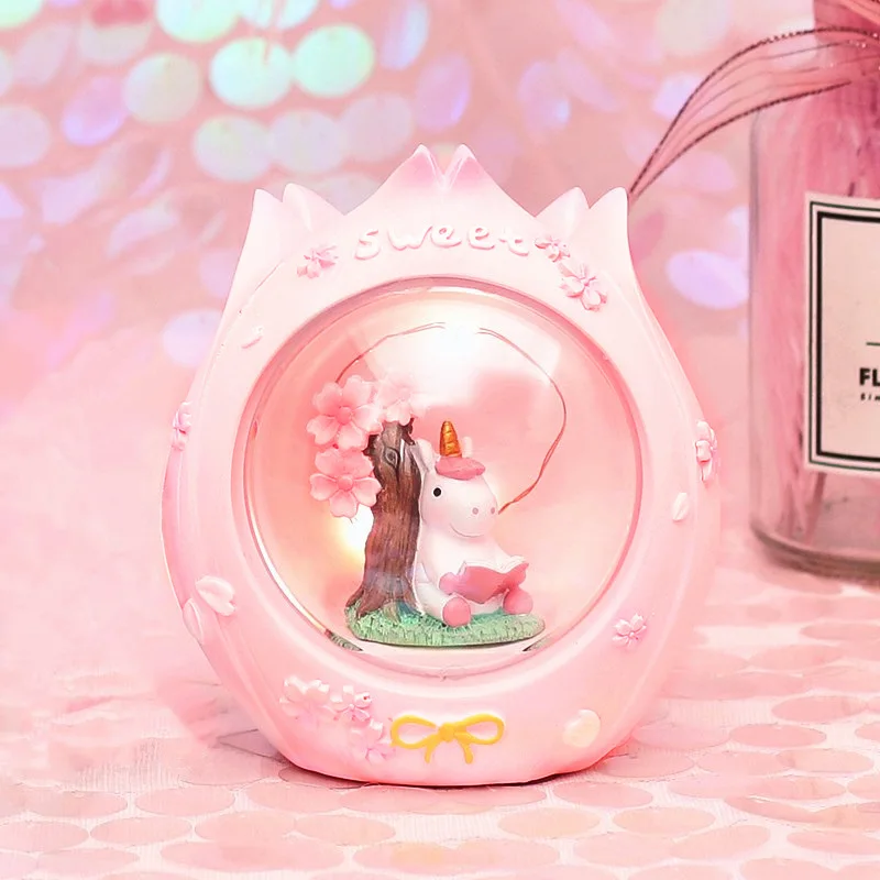 unicorn star small night lamp girls heart room decoration gift