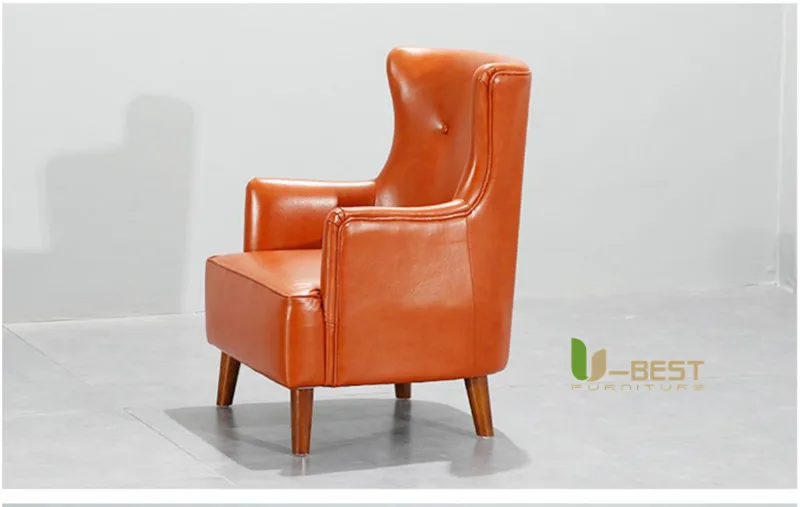 living room furniture modern chair Italian design wooden frame chair leisure chair single fabric sofa chair (2)