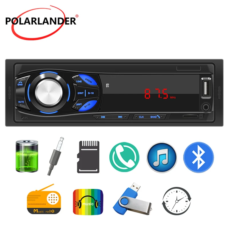 

Автомобильный радиоприемник, 1 Din, 12 В, Bluetooth, искусственная магнитола, 45 Вт, мультимедийная стереосистема, универсальная TF-карта/U-диск/FM/AUX, MP3 Palyer