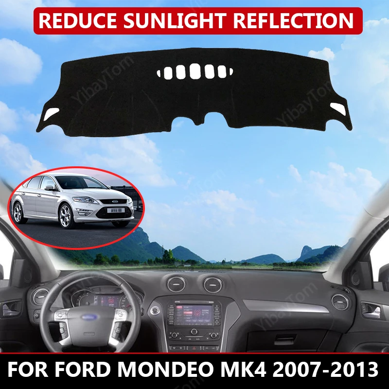 Коврик для приборной панели Ford Mondeo MK4 2007-2013 бархатный чехол автомобильной Черные