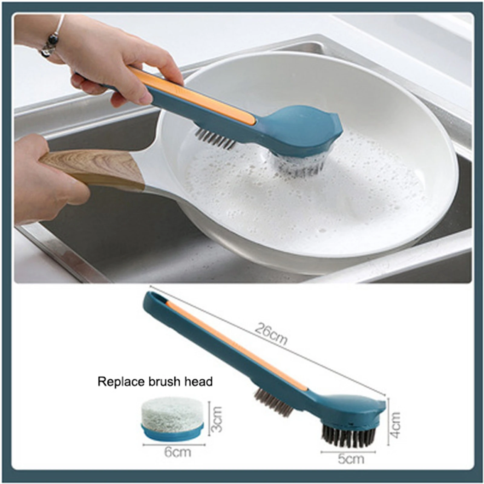 AA Kitchen Cleaning Decontamination Brush, Color Block with Long Handle Multifunctional Automatic Pot Washing Tool
AA Kitchen Cleaning Decontamination Brush, Color Block with Long Handle Multifunctional Automatic Pot Washing Tool