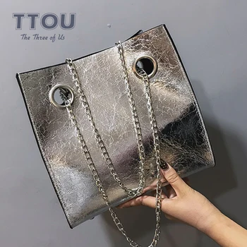 Metal Color Tote Female Bag Burst Crack Chain Shoulder Messenger Bag PU Leather Rivet Large Capacity Ladies Bags for Women
Metal Color Tote Female Bag Burst Crack Chain Shoulder Messenger Bag PU Leather Rivet Large Capacity Ladies Bags for Women