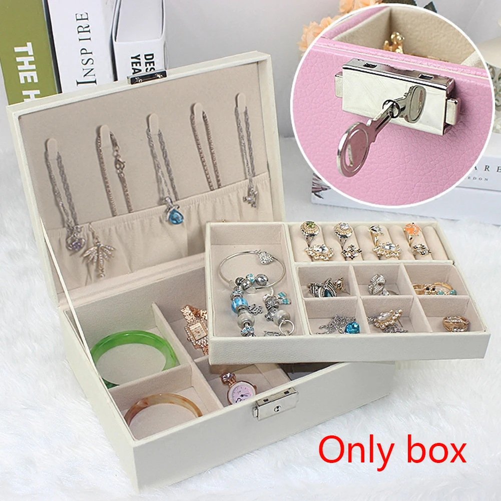 PU Leather Double Layer Diamond Display With Lock Storage Case Compartments Ring Necklace Large Capacity Holder Home Jewelry Box
PU Leather Double Layer Diamond Display With Lock Storage Case Compartments Ring Necklace Large Capacity Holder Home Jewelry Box