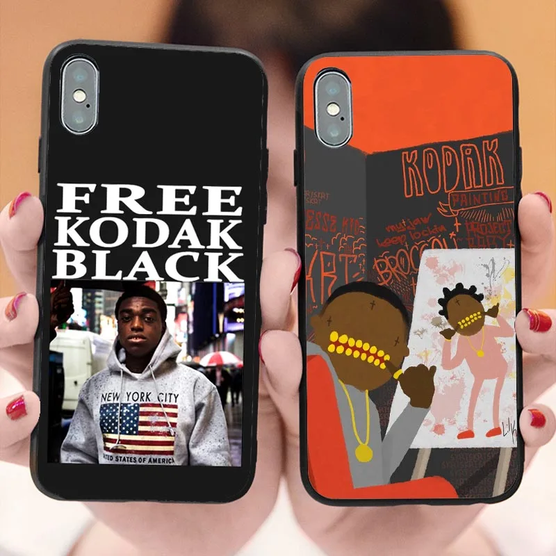 

Free Kodaks Black Rapper Soft silicone TPU Cover Phone Case for iphone X 5 5s SE 6s plus 7 8 plus XS XR XS Max Luxury coque