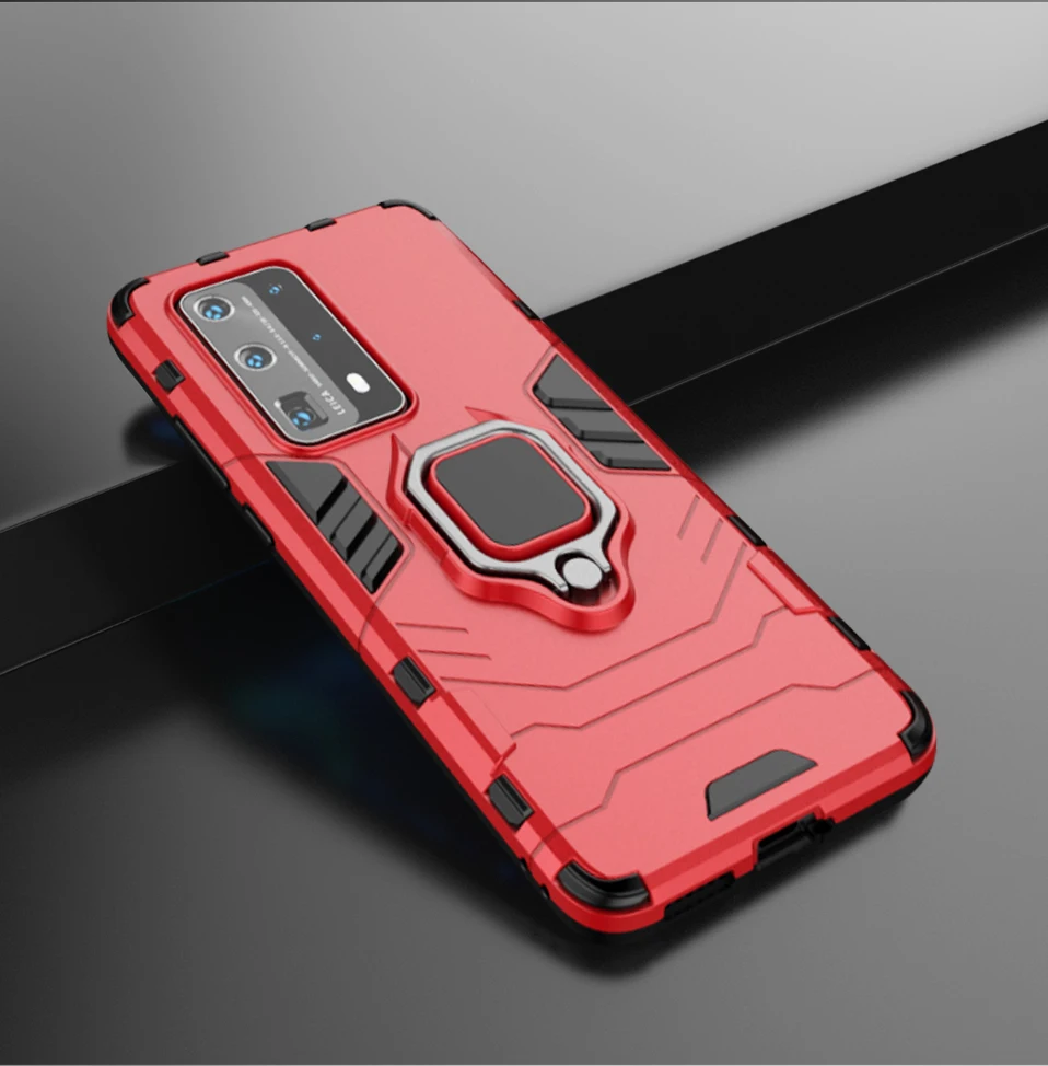 Luxury Armor Cover Phone Case For Huawei P40 Lite E y6 y7 2019 Honor 8i 10i 20i 8S 20 Pro Nova 5 Car Stand Ring Holder Back Case (9)