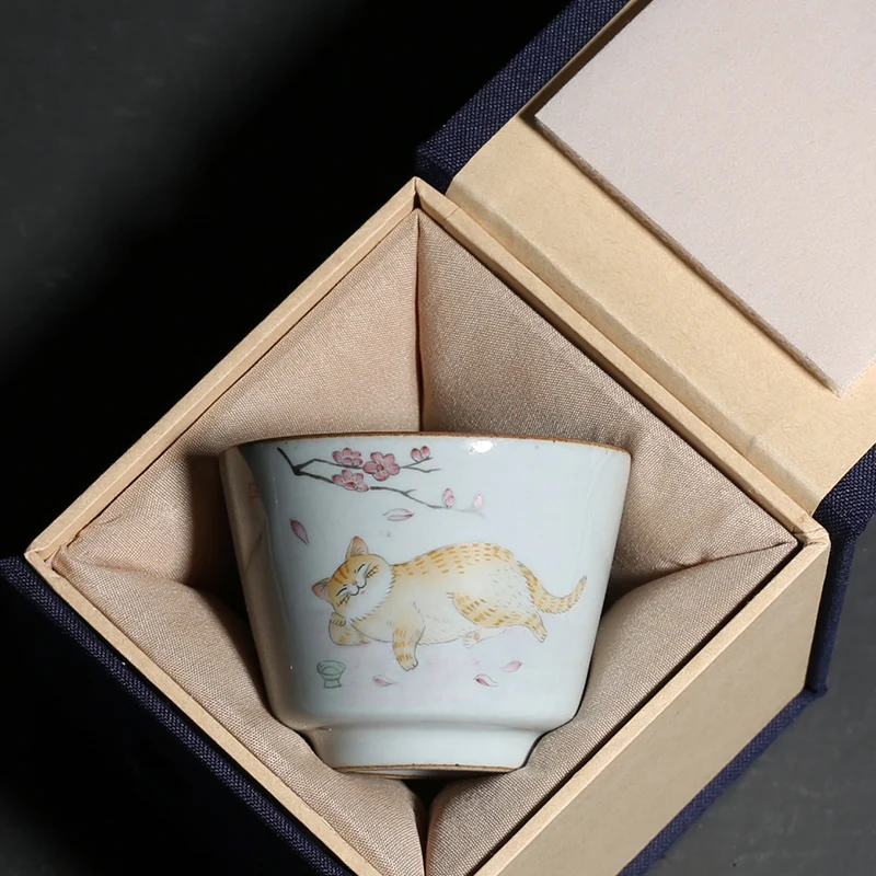 Керамическая керамическая чашка для кошачьего чая ручная роспись по 100 мл