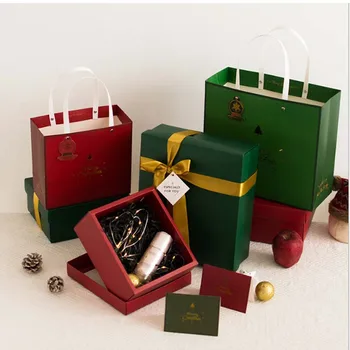 Fashion Christmas green Red Rectangular Bow Box Creative Simple Gift bag Box Carton Cosmetics Gift Box Party Supplies decorate
Fashion Christmas green Red Rectangular Bow Box Creative Simple Gift bag Box Carton Cosmetics Gift Box Party Supplies decorate