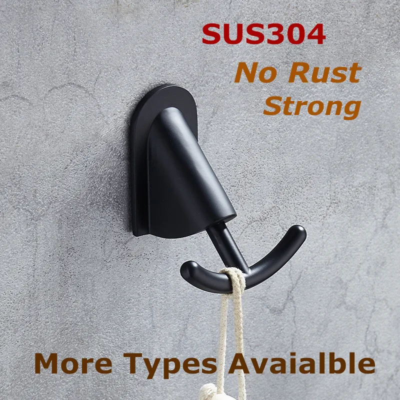 SUS304 черный Крючок для ванной и кухни настенный крючок из нержавеющей стали