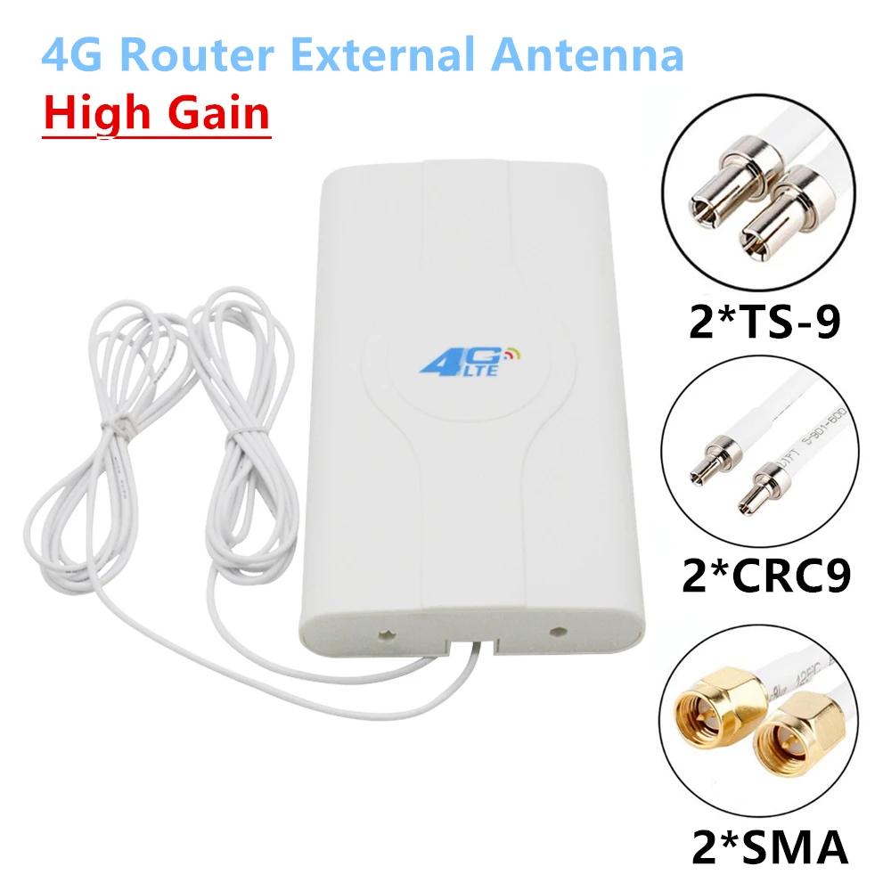 

3G 4G LTE Omni Panel Antenna For Router Modem 700~2600mhz High Gain Signal Booster Antennas SMA CRC9 TS9 2M cable For Huawei ZTE