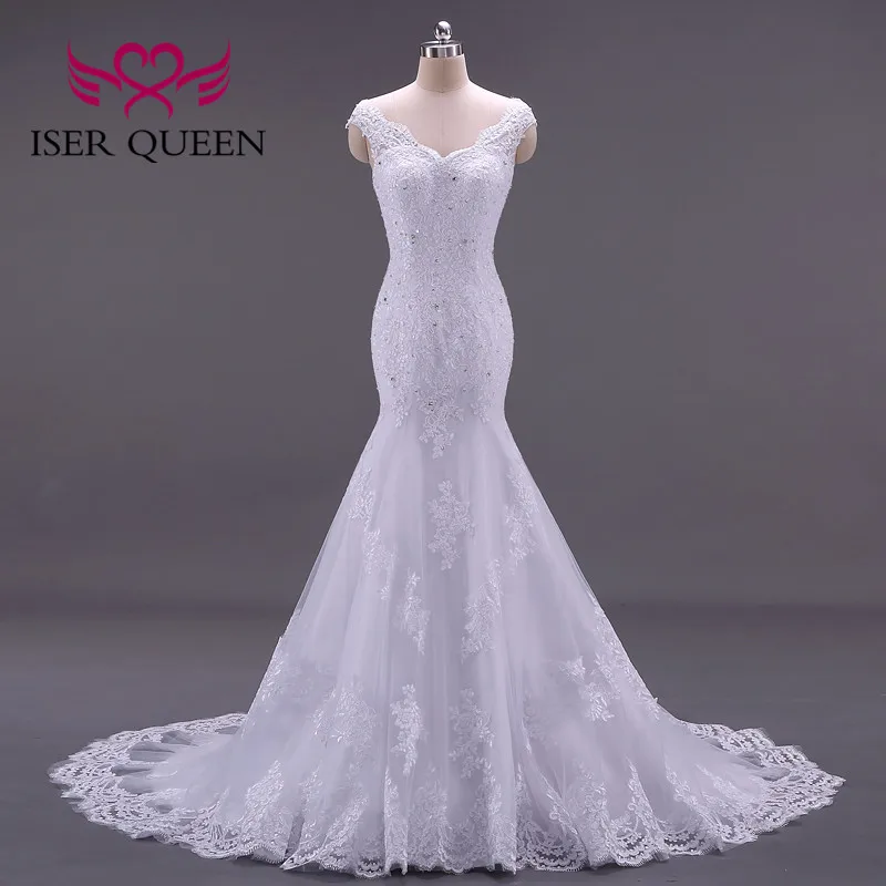 Off Shoulder Crystal Bright Sequined Embroidered Lace on Net Illusion Mermaid Wedding Dresses 2019 Pure White Vestido W0002
Off Shoulder Crystal Bright Sequined Embroidered Lace on Net Illusion Mermaid Wedding Dresses 2019 Pure White Vestido W0002