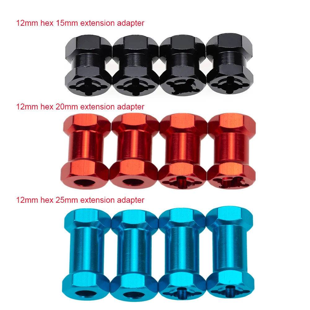 4pcs Alum 12mm Hex Wheel Hub Drive Adapter 15/20/25mm Extension Combiner Coupler for 1/10 RC Crawler Axial SCX10 HSP
4pcs Alum 12mm Hex Wheel Hub Drive Adapter 15/20/25mm Extension Combiner Coupler for 1/10 RC Crawler Axial SCX10 HSP
