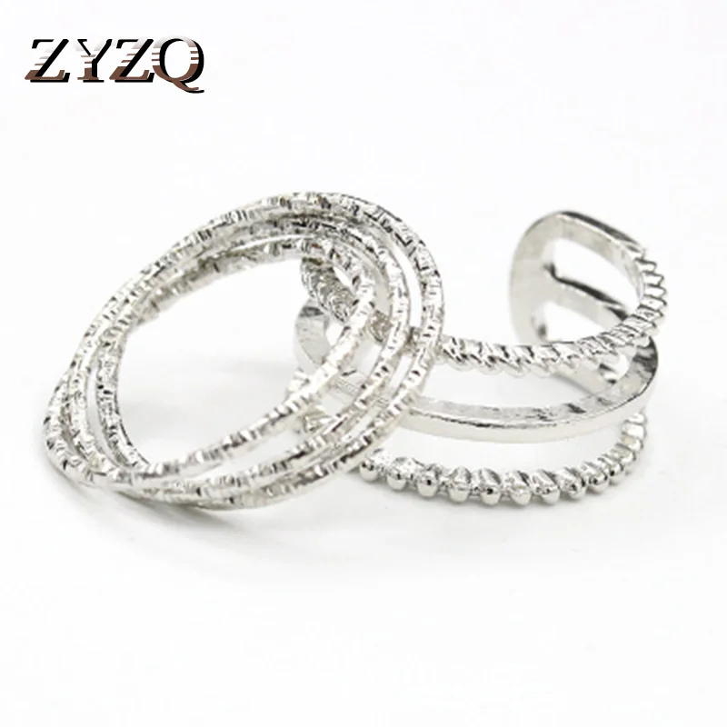 

ZYZQ Trendy Elegant Knuckle Rings For Women Silver Plated Layered Design Wholesale Lots&Bulk Wedding Engagement Rings For Girl