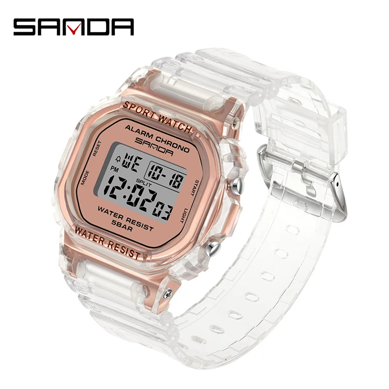2020 SANDA women Watch Digital Watch Stylish Simple Transparent Strap Personality Design Electronic Watch Girl Gift Multicolor
2020 SANDA women Watch Digital Watch Stylish Simple Transparent Strap Personality Design Electronic Watch Girl Gift Multicolor