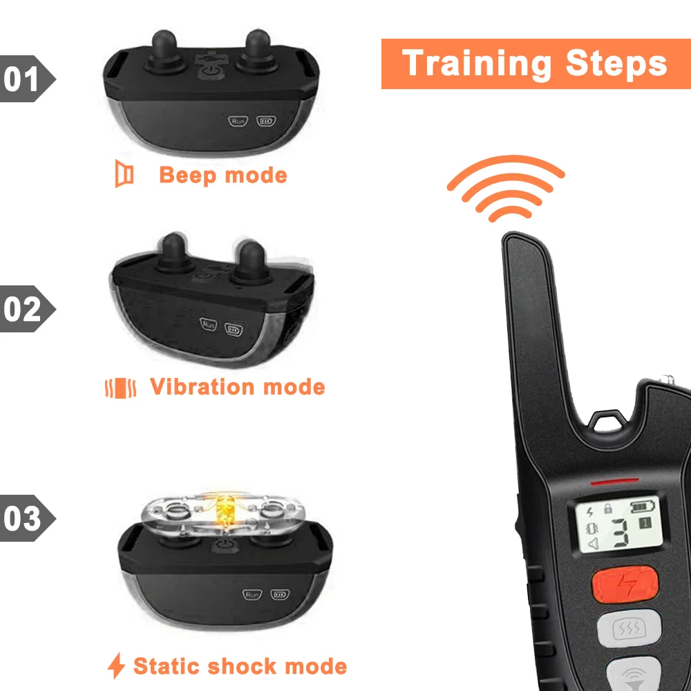 Dog Electric Training Collar Rechargeable Waterproof LCD Display Beep Vibration Shock Collar for Small Medium Large Dogs
Dog Electric Training Collar Rechargeable Waterproof LCD Display Beep Vibration Shock Collar for Small Medium Large Dogs