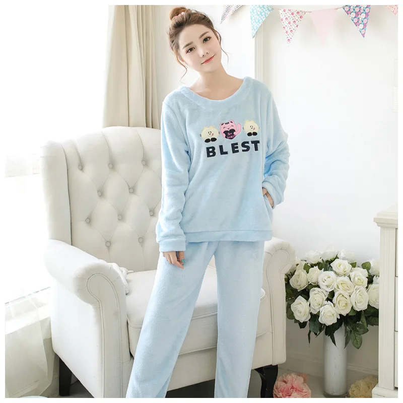 2PCS Sleep Set For Female Winter Keep Warm Flannel Sleepwear Home Clothing Soft Homewear Pink Cartoon Pyjamas Suit Pajamas Set
2PCS Sleep Set For Female Winter Keep Warm Flannel Sleepwear Home Clothing Soft Homewear Pink Cartoon Pyjamas Suit Pajamas Set