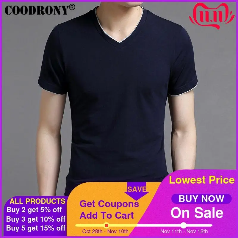 COODRONY Spring Summer Short Sleeve Tee Shirt Men Casual V-Neck T-Shirt Men Pure Cotton Top Homme Brand Clothing S - XXXXL S7616
COODRONY Spring Summer Short Sleeve Tee Shirt Men Casual V-Neck T-Shirt Men Pure Cotton Top Homme Brand Clothing S - XXXXL S7616