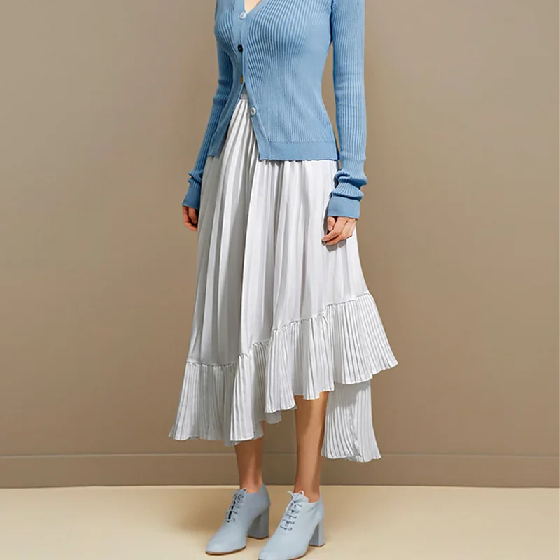 Irregular Accordion Pleated Long Chiffon Skirt Spring Korean Style Patchwork High Low A-line Solid Maxi Long Summer Skirts Navy
Irregular Accordion Pleated Long Chiffon Skirt Spring Korean Style Patchwork High Low A-line Solid Maxi Long Summer Skirts Navy