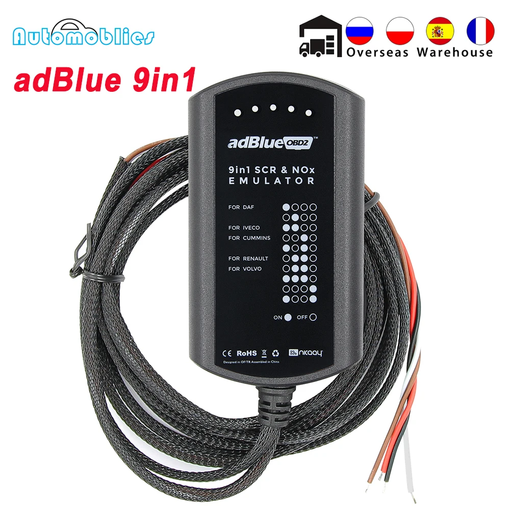 OBD2 AdBlue Emulator Box 9 IN 1 Full Chip Trucks For MEN/MB/SCANIA/IVECO/DAF/RENAULT/CUMMINS OBD Scanner Ad Blue 9in1 PK 8 |