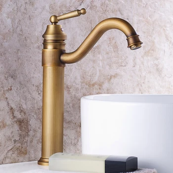 Antique Brass Bathroom Basin Faucet Single Handle Vintage Bronze High Old Retro Faucets Hot Cold Bath Mixer Water Washbasin Tap
Antique Brass Bathroom Basin Faucet Single Handle Vintage Bronze High Old Retro Faucets Hot Cold Bath Mixer Water Washbasin Tap
