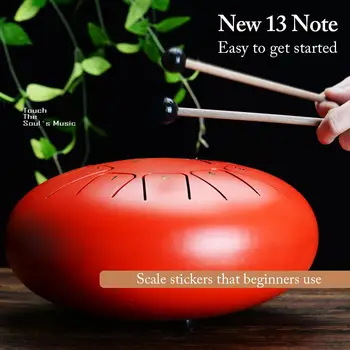 12 Inch 13 Notes Hangdrum Handpan Steel Tongue Drum With Mallets Music Book Bag Percussion Instrument For Music Therapists 
12 Inch 13 Notes Hangdrum Handpan Steel Tongue Drum With Mallets Music Book Bag Percussion Instrument For Music Therapists